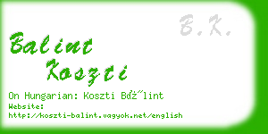 balint koszti business card